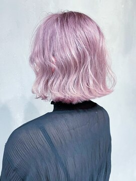 アルバム 渋谷パルコ(ALBUM) ベイビーピンク_グレージュカラーボブウルフ_ba358611