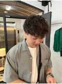 ツイストスパイラルパーマ刈り上げマッシュメンズカットパーマ