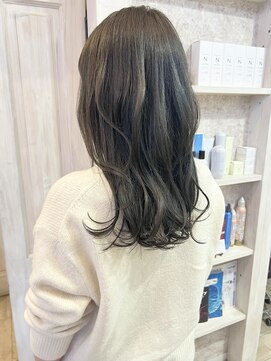 キャアリー(Caary) 福山Caaryブリーチ無しトレンドくすみブルージュゆるふわロング