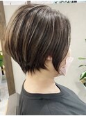【白髪ぼかし☆脱白髪染め】ショートボブ