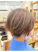 切りっぱなしボブ/美髪/ピンクブラウン[池袋/髪質改善]