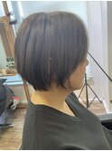 白髪ぼかし/イメチェンヘアスタイル/前髪カタログ/ショートボブ