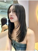 フェミニンロング×縮毛矯正髪質改善顔周りレイヤーカット[大宮
