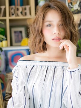 カバーヘア イヴ 戸頭店(COVER HAIR EVE) 細めハイライトこなれミディアムボブレイヤーh4川口20代30代40代