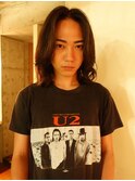 メンズボブウルフメンズミディアムレイヤーカットメンズウルフ
