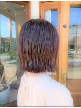 リエットヘアー 杢左店(Lie-et. hair) 透明感ブラウン×軽やか外ハネボブ #西尾市 #西尾美容院