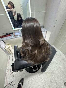 アンジェリカラボ 梅田店(ANGELICA LABO) 韓国風くびれレイヤーカット×グレージュ×透明感ブラウン川又