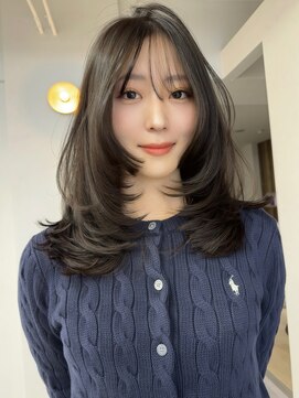 バベル アット フルリール 甲子園口(BABEL at fleurir) 韓国風ミディアムレイヤー/ダークアッシュカラー