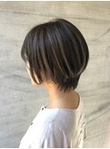 小顔見せローライトアッシュボブ×透明感カラー