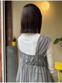 〈浅草 半個室〉切りっぱなしロブ×春色暖色カラー
