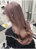 新潟ブリーチハイトーンカラーミルクティーベージュピンクカラー