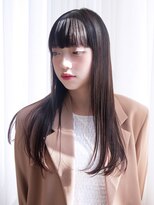 アイティーバイアルバム 八王子店(IT by ALBUM) ストレートヘア_斜めバンググレージュカラー_49404