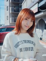 カラン(caran)&nbsp;オレンジ×ロブ【@hair_mazda】