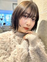 サンド ミュウ 横浜店(sand mieu)&nbsp;ボブディオリーブベージュ髪質改善縮毛矯正フェイスレイヤー