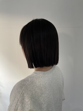 2195ヘアー 世田谷代田(2195hair) 地毛風カラー/切りっぱなしボブ/ブルーカラー/縮毛矯正/髪質改善