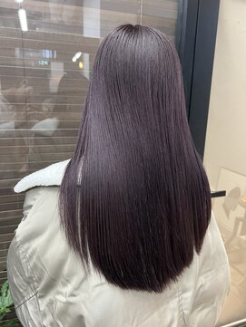 ヌープヘアーアイス(NUUP.hair ici) ブリーチなし!艶感ラベンダーベージュ小顔ルーズくびれミディ