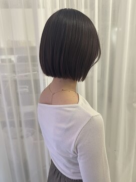 ハピネス 王寺店(Happiness) タッセルボブ 韓国ヘア ミニボブ 暖色カラー マロンブラウン