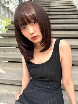 イヴォーク トーキョー(EVOKE TOKYO) 小顔カットミディアムレイヤー艶髪カラー