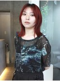 かっこよくなりすぎない品のある赤髪/フェイスレイヤー