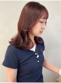 インナーカラーピンクくびれヘア*暖色デザインカラー/明大前