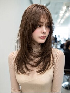 ダル 渋谷/表参道(DAL.) 顔周りカットハッシュカットダークブラウンワンホンレイヤー