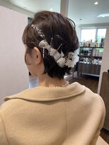 ヒャッカ(hyakka)&nbsp;リボンを使ったショートヘアのお呼ばれヘアセット！