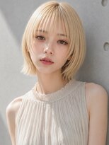 ヴェイン 渋谷(vain)&nbsp;ハイトーン ホワイト ミニボブ レイヤー シースルーバング