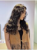 ロングスパイラルパーマくるくるパーマニュアンスパーマ