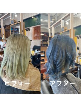 スミカ(sumica) #シルバーブルー #伸ばし中 #色落ち楽しめるカラー