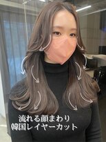 フォンズ(FONS)&nbsp;小顔見せ韓国ヘア くびれヘア ツヤカラー 顔まわりカット 艶