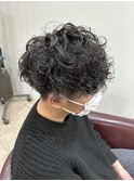 無造作プードルパーマ