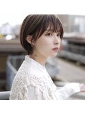 耳掛けも可愛いく小顔に見せるまるみショート