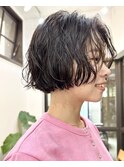 切りっぱなしボブ/ぷつっとボブ/ぷつっとカット/ボブパーマ