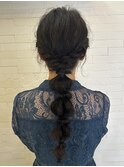 ヘアアレンジ×編みおろし