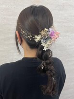 お呼ばれへア　編み下ろし