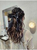 #ハーフアップ　#ゆるふわ　#ロングヘアアレンジ
