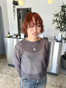 ピーロ(piilo) ボブ　パーマ　オレンジカラー