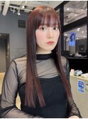 ロング美髪韓国ヘアワイドバング顔周りレイヤー_F20500