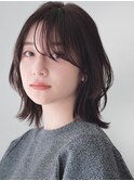 イメチェン　外ハネボブ　美髪　ワイドバング　ミディアム