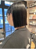 大人可愛い小顔ジャギーボブ似合わせオリーブベージュボブ