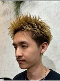 MEN’S HAIR/ブルーブラック/フェザーパーマ/ハイライト