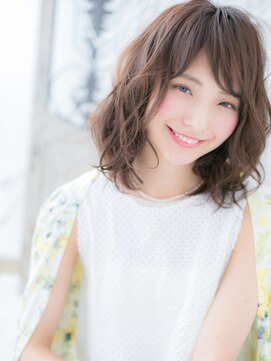 モッズヘア 越谷(mod's hair) 大人可愛い斜めバング小顔ニュアンスパーマc7越谷20代30代40代