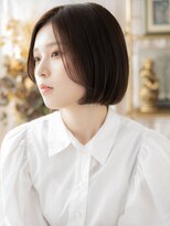 カバーヘア ブリス 上尾西口店(COVER HAIR bliss)&nbsp;透けバング黒髪小顔前下がり切りっぱなしボブc7上尾30代40代