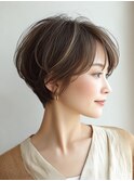 白髪ぼかし大人ショート40代50代60代