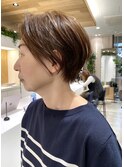 大人ショート/ショートボブ/白髪ぼかしハイライト/銀座/武蔵小杉