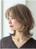 ミディアムレイヤー白髪ぼかしカラー３０代４０代５０代６０代