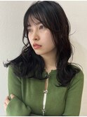 透明感暗髪ロング