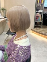 ヒビヲ 横浜西口店(HIBIO) 横浜ボブケアブリーチダブルカラーミルクティーベージュ