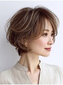 白髪ぼかし脱白髪染め大人ショート40代50代60代