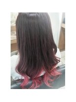 カロル 川口(Calor)&nbsp;ピンクインナーカラー×艶感ロング